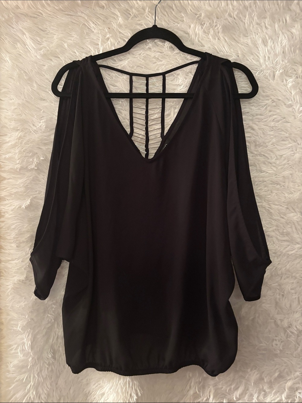 XOXO Cold Shoulder Beaded Blouse Size XL